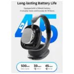 Ασύρματα Ακουστικά Κεφαλής Devia EM035 ANC EarBass Pro2 Σκούρο Γκρι | Shopin.gr