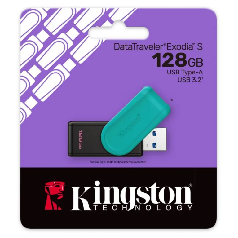 USB 3.2 Flash Disk Kingston Exodia S DTXS USB A 128GB Μαύρo-Τιρκουάζ | Shopin.gr