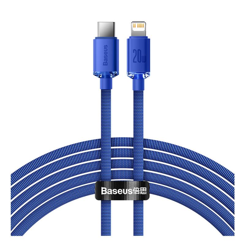 Καλώδιο Σύνδεσης USB 2.0 Baseus Crystal Shine USB C σε Lightning PD 20W 2m Μπλε | Shopin.gr