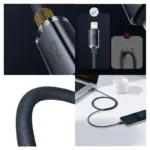 Καλώδιο Σύνδεσης USB 2.0 Baseus Crystal Shine USB A σε Lightning 12W 2.4A 1.2m Μαύρο | Shopin.gr