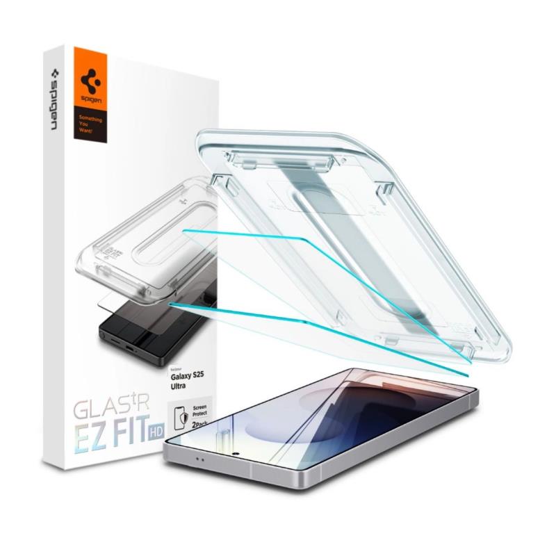 Tempered Glass Full Face Spigen Glas.tR EZ-FIT Samsung S938B Galaxy S25 Ultra 5G (2 τεμ.) | Shopin.gr