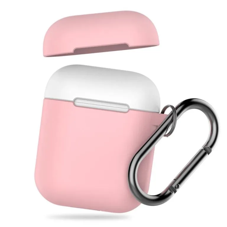Θήκη Σιλικόνης AhaStyle PT46 Apple AirPods Tone με Γάντζο Ροζ-Λευκό | Shopin.gr