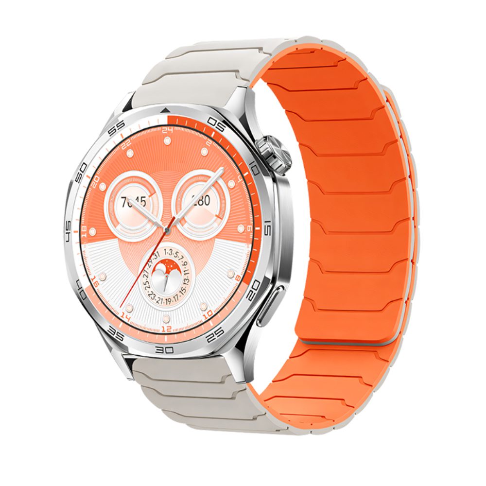 Watchband Hoco WH21 Flexible Silicon Μαγνητικό για Samsung Huawei Xiaomi Vivo OPPO κα 22mm Universal Λευκό με Πορτοκαλί | Αξεσουάρ Wearables - shopin.gr