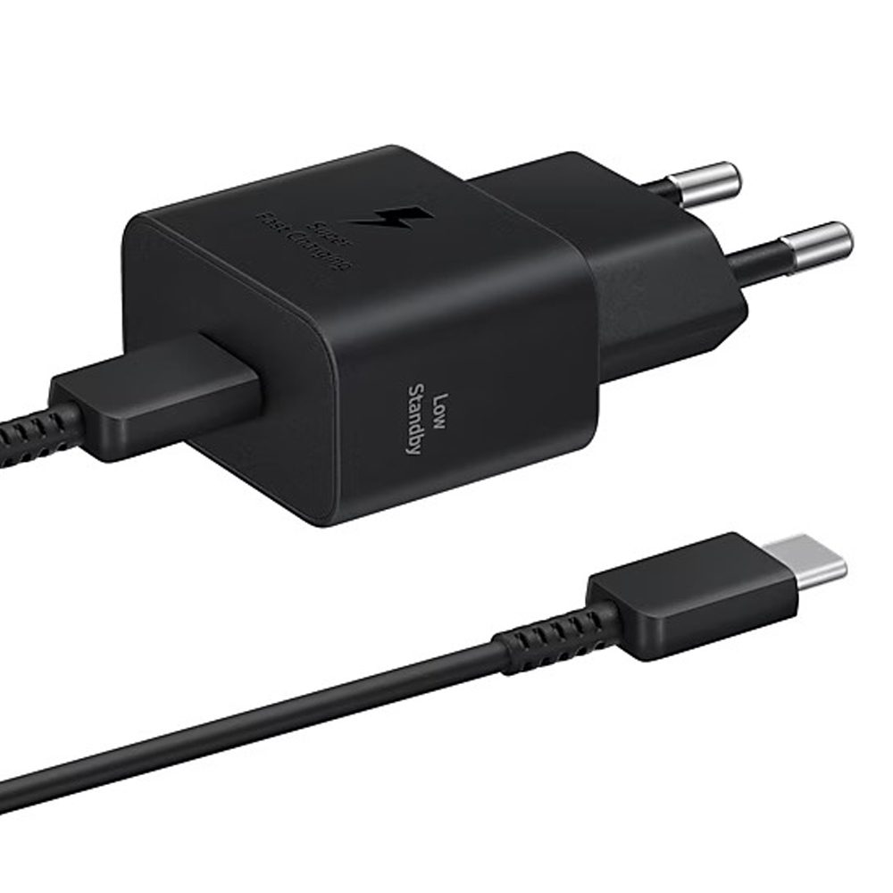 Φορτιστής Ταξιδίου Samsung Super Fast Charging EPT2510XBEGEU 25W USB-C Μαύρος + Καλώδιο USB-C σε USB-C Μαύρο | Φορτιστές - shopin.gr