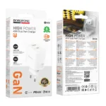 Φορτιστής Ταξιδίου Borofone BN30 Cargador GaN με 1xUSB-C PD45W και 1xUSB-A QC PD18W Λευκός | Φορτιστές - shopin.gr