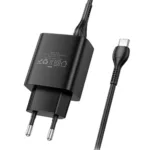 Φορτιστής Ταξιδίου Hoco. DC93 1xUSB-A 5V 2.1A με Καλώδιο USB-A σε USB-C Μαύρο | Φορτιστές - shopin.gr