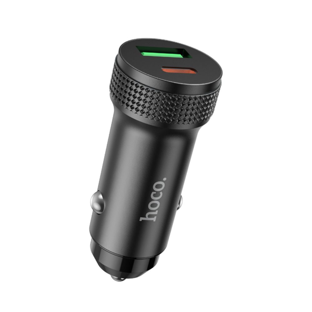 Φορτιστής Αυτοκινήτου Hoco Z49B 38W 1xUSB-C 1xUSB-A Alluminum Alloy Μαύρος | Φορτιστές - shopin.gr