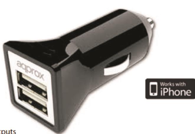 APPROX ΦΟΡΤΙΣΤΗΣ ΑΥΤΟΚΙΝΗΤΟΥ 2USB 5V 3.1A ΜΑΥΡΟ | ΠΕΡΙΦΕΡΕΙΑΚΑ ΚΙΝΗΤΗΣ -> ΠΕΡΙΦΕΡΕΙΑΚΑ -> ΦΟΡΤΙΣΤΕΣ ΑΥΤΟΚΙΝΗΤΟΥ - Shopin.gr