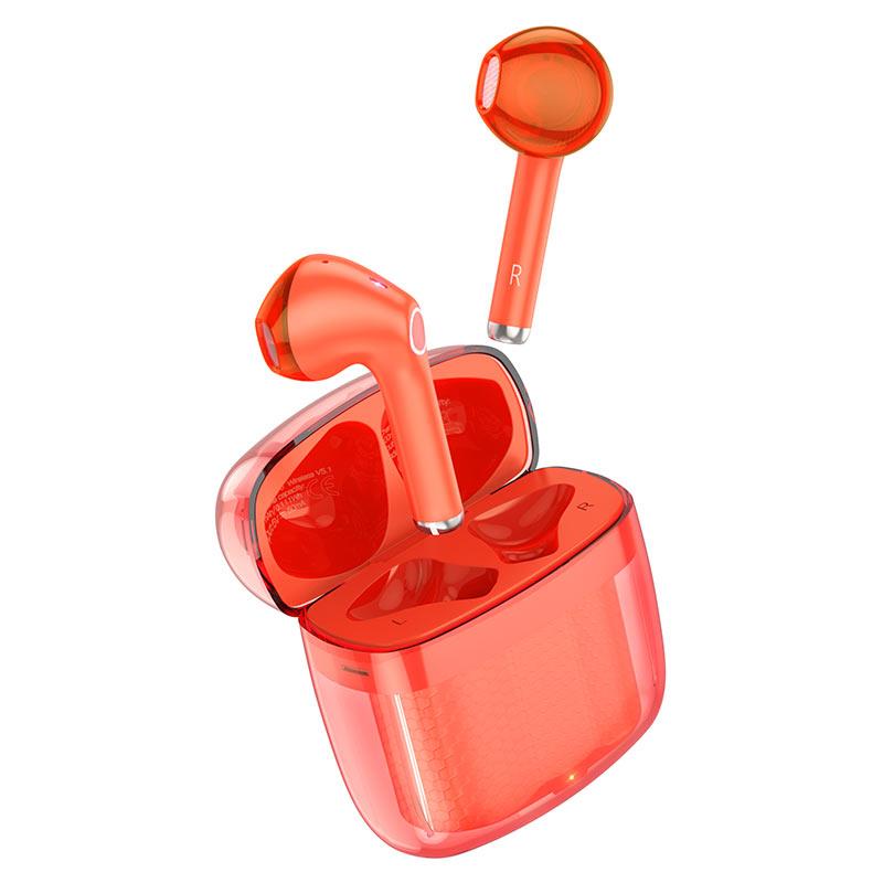 HOCO EW15 CLEAR EXPLORE EARPHONES ΜΕ ΒΑΣΗ ΦΟΡΤΙΣΗΣ