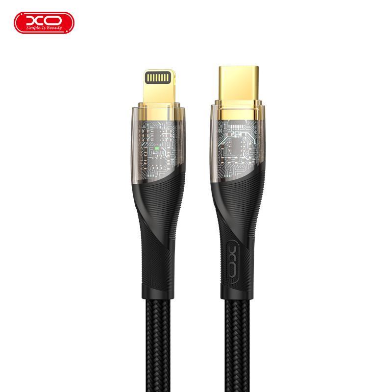 XO NB-Q223A ΚΑΛΩΔΙΟ ΦΟΡΤΙΣΗΣ TRANSPARENT GOLD PLATED SERIES PD ΣΕ LIGHTNING