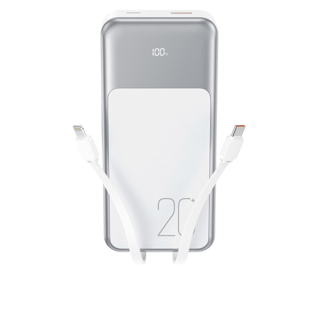 XO PR249 POWERBANK PD 20W + QC 22.5W ΜΕ ΕΝΣΩΜΑΤΩΜΕΝΟ ΚΑΛΩΔΙΟ TYPE-C ΚΑΙ LIGHTNING