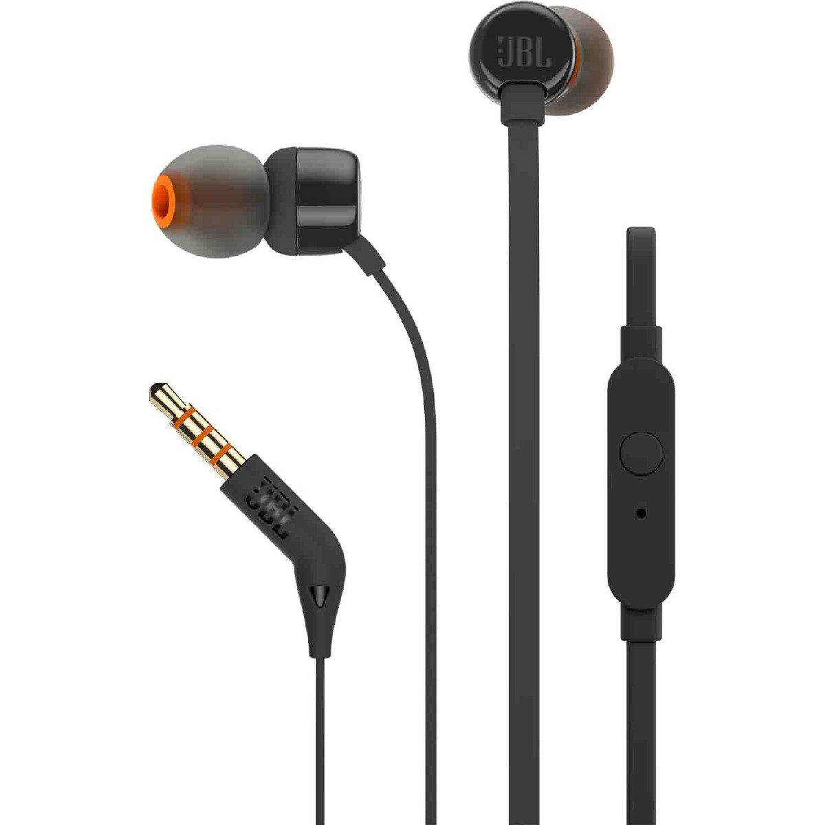 Hands Free JBL Tune 160 In-ear 3.5mm 9mm Dynamic Driver Pure Bass Sound με Μικρόφωνο JBLT160BK 1.2m Μαύρα | Hands Free - shopin.gr