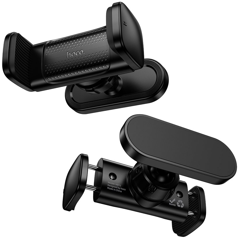 Επιτραπέζια Μαγνητική Mini Βάση Στήριξης Hoco HD12 για Συσκευές 4.5" - 7" (55-88mm) Κατάλληλη για όλες τις Επίπεδες Μεταλλικές Επιφάνειες Μαύρη | Βάσεις Στήριξης - shopin.gr