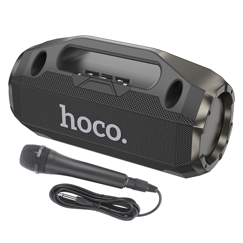 Φορητό Ηχείο Wireless Hoco HA3 Drum TWS BT 5.0 4000mAh 2x10W με USB Micro SD και Ενσύρματο Μικρόφωνο Μαύρο | Φορητά Ηχεία - shopin.gr