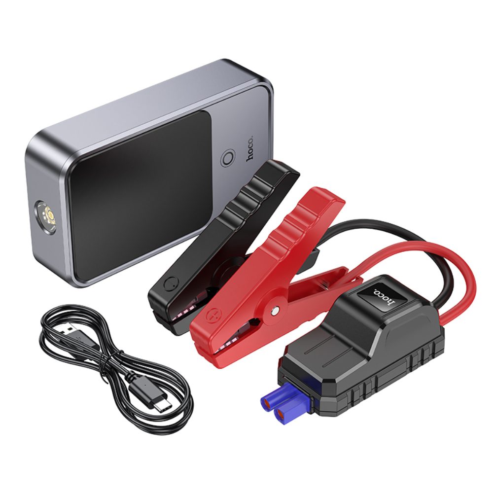 Power Bank Hoco QS7 Source 10000mAh PD18W QC με 2xUSB-A 1xUSB-C LED Ένδειξη Μπαταρίας και Προσάρτημα Εκκίνησης Αυτοκινήτου 800A Ασημί | Power Bank - shopin.gr