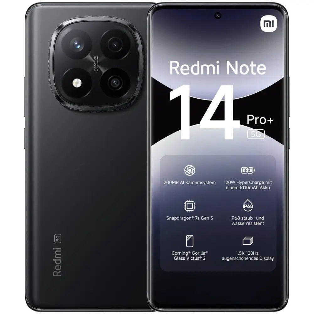Xiaomi Redmi Note 14 Pro+ 5G Dual Sim 6.67" 12GB/512GB NFC IP68 Midnight Black | Smartphone - shopin.gr
