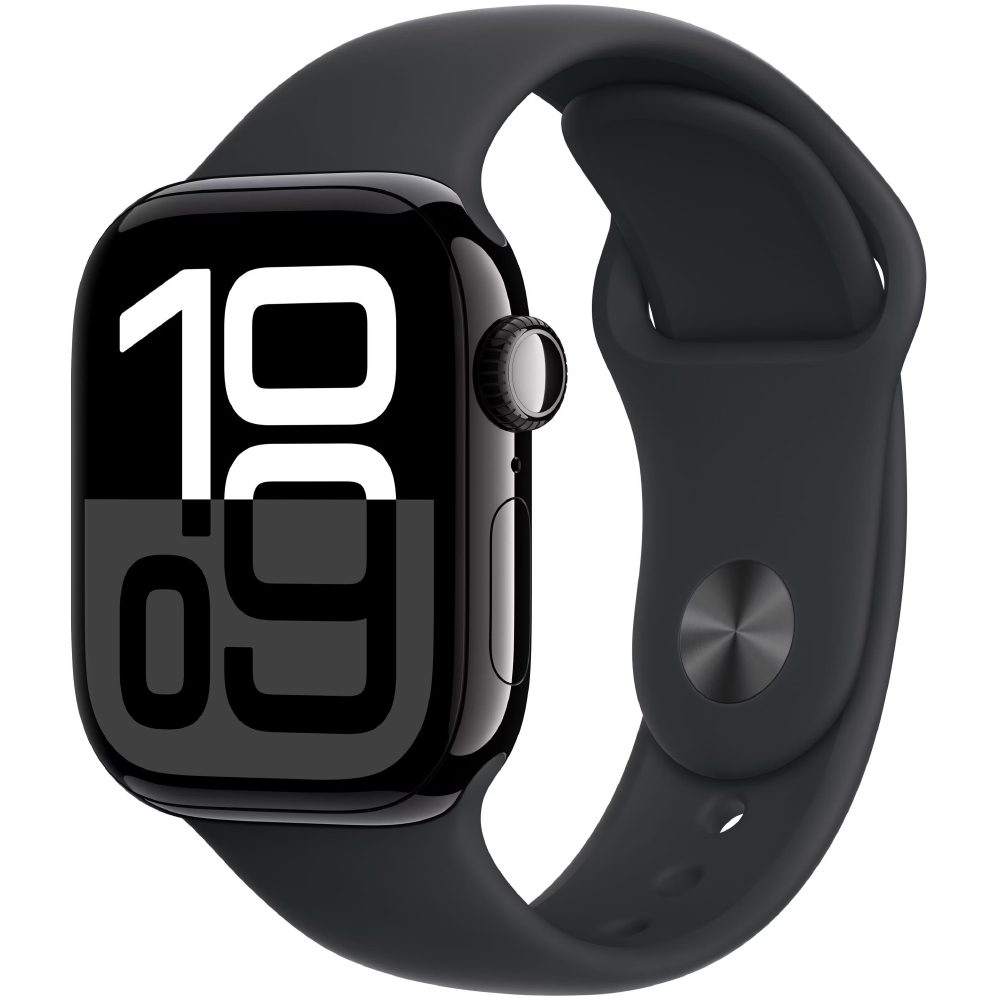 Apple Watch Series 10 Aluminum 42mm GPS NFC IP6X Aluminum Case Jet Black με Sport Band Black | Smartwatches - shopin.gr
