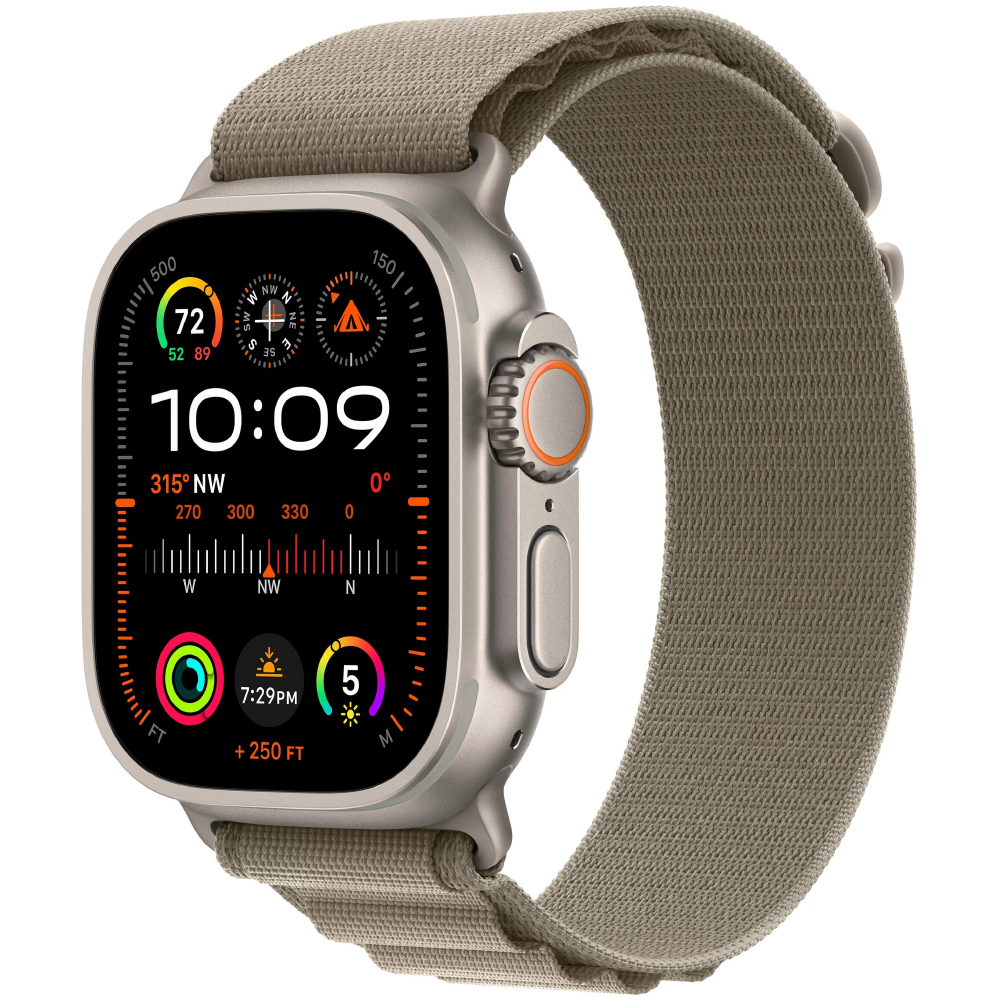 Apple Watch Ultra 2 49mm GPS eSIM NFC IP6X Titanium Case με Olive Alpine Loop | Smartwatches - shopin.gr