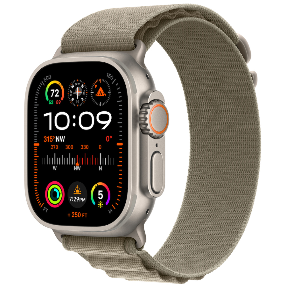 Apple Watch Ultra 2 49mm GPS eSIM NFC IP6X Titanium Case με Olive Alpine Loop | Smartwatches - shopin.gr