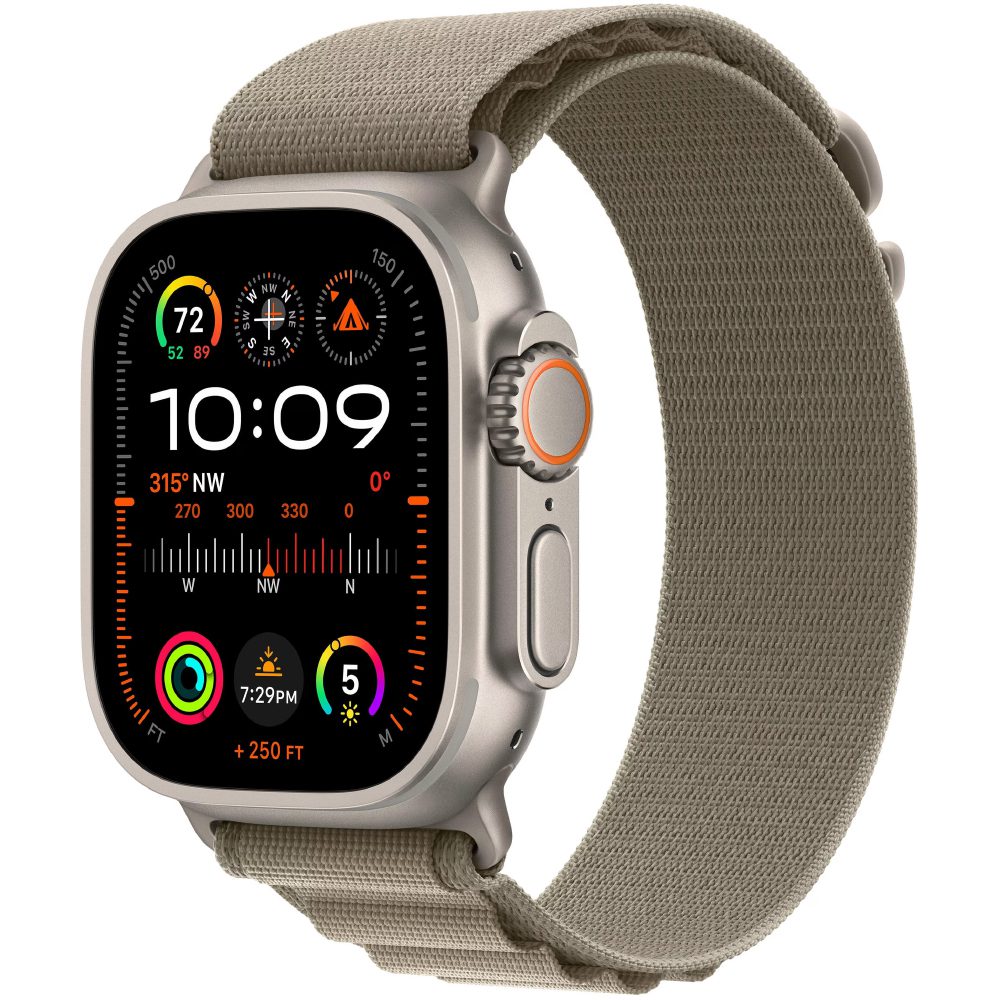 Apple Watch Ultra 2 49mm GPS eSIM NFC IP6X Titanium Case με Olive Alpine Loop | Smartwatches - shopin.gr