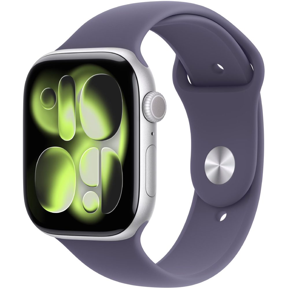 Apple Watch Series 11 (2025) Aluminum 46mm GPS NFC IP6X  Aluminum Case Silver με Sport Band Purple Fog | Smartwatches - shopin.gr