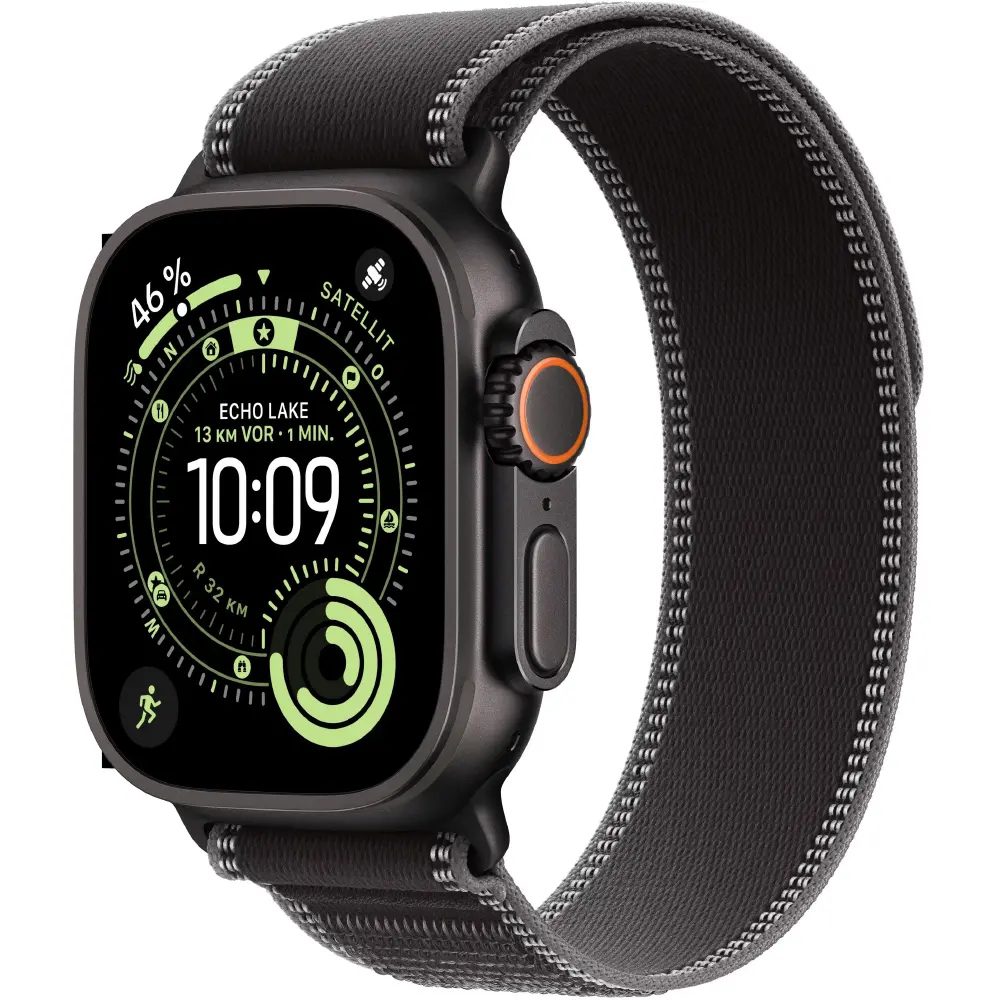Apple Watch Ultra 3 49mm GPS eSIM NFC IP6X Titanium Case Black με Charcoal Trail Loop | Smartwatches - shopin.gr