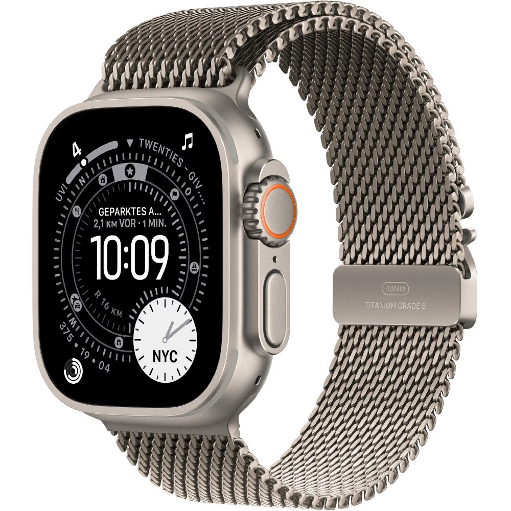 Apple Watch Ultra 3 49mm GPS eSIM NFC IP6X Titanium Case Natural με Natural Titanium Milanese Loop | Smartwatches - shopin.gr