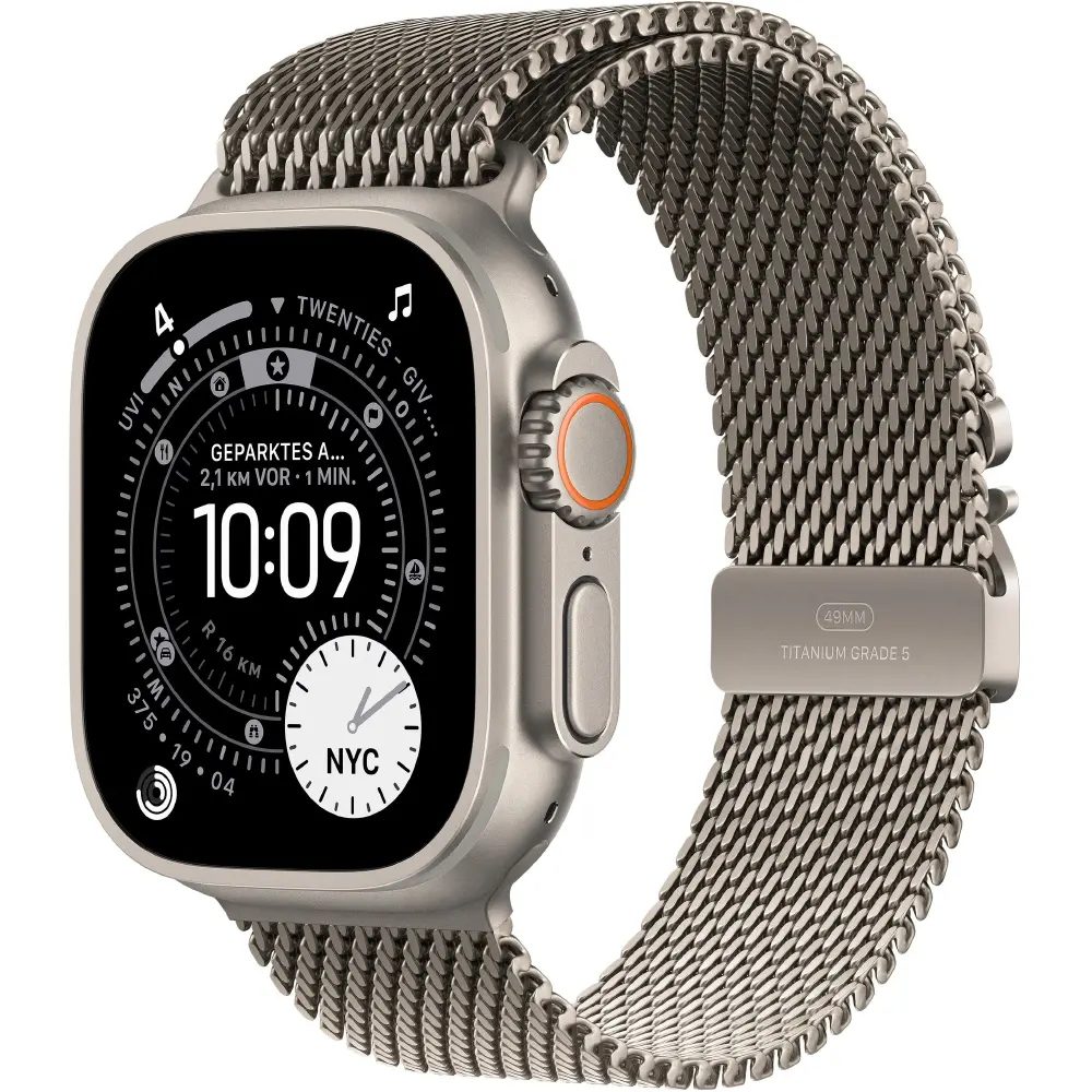 Apple Watch Ultra 3 49mm GPS eSIM NFC IP6X Titanium Case Natural με Natural Titanium Milanese Loop | Smartwatches - shopin.gr