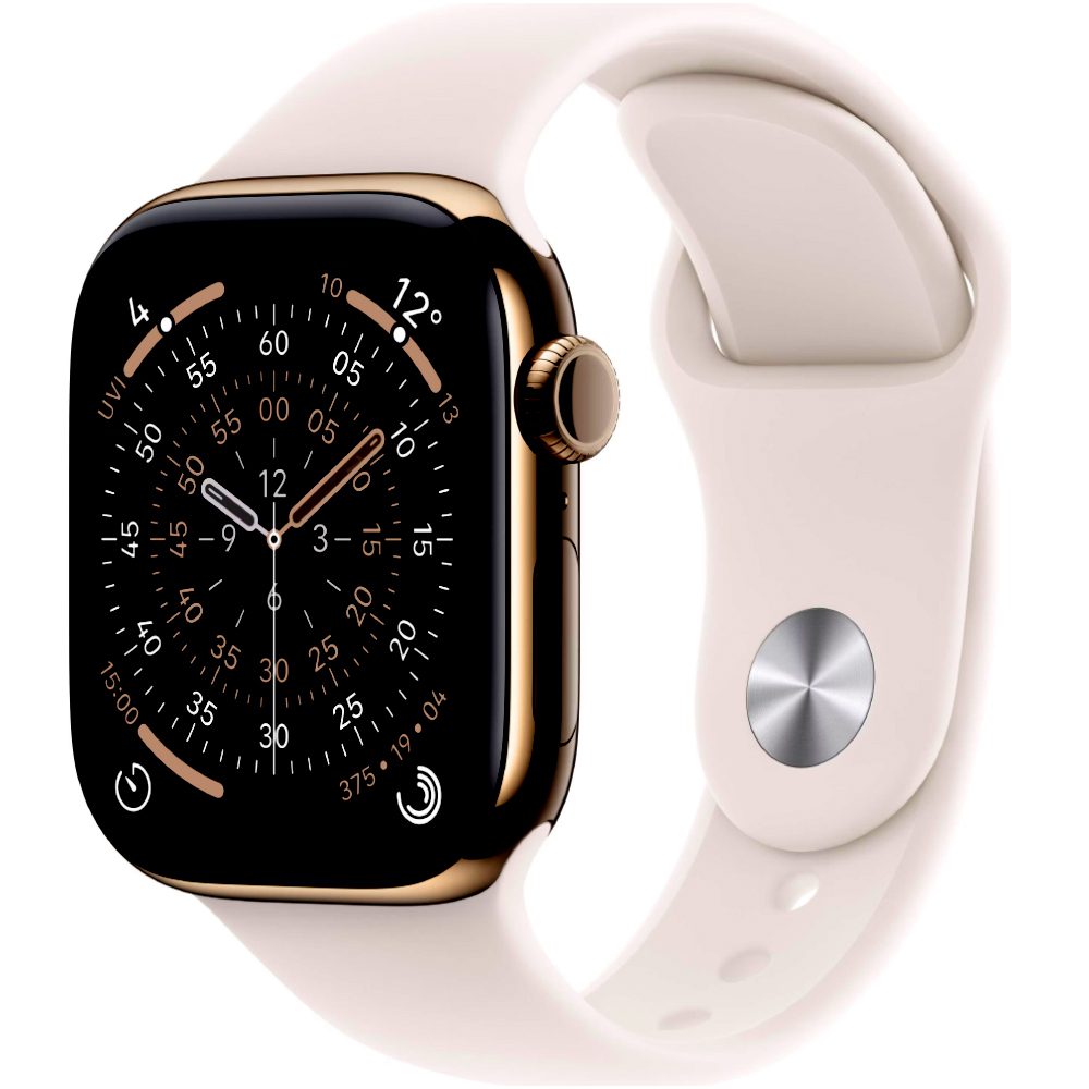 Apple Watch Series 11 5G (2025) Aluminum 42mm GPS eSIM NFC IP6X Aluminum Case Gold με Light Blush Sport Band | Smartwatches - shopin.gr