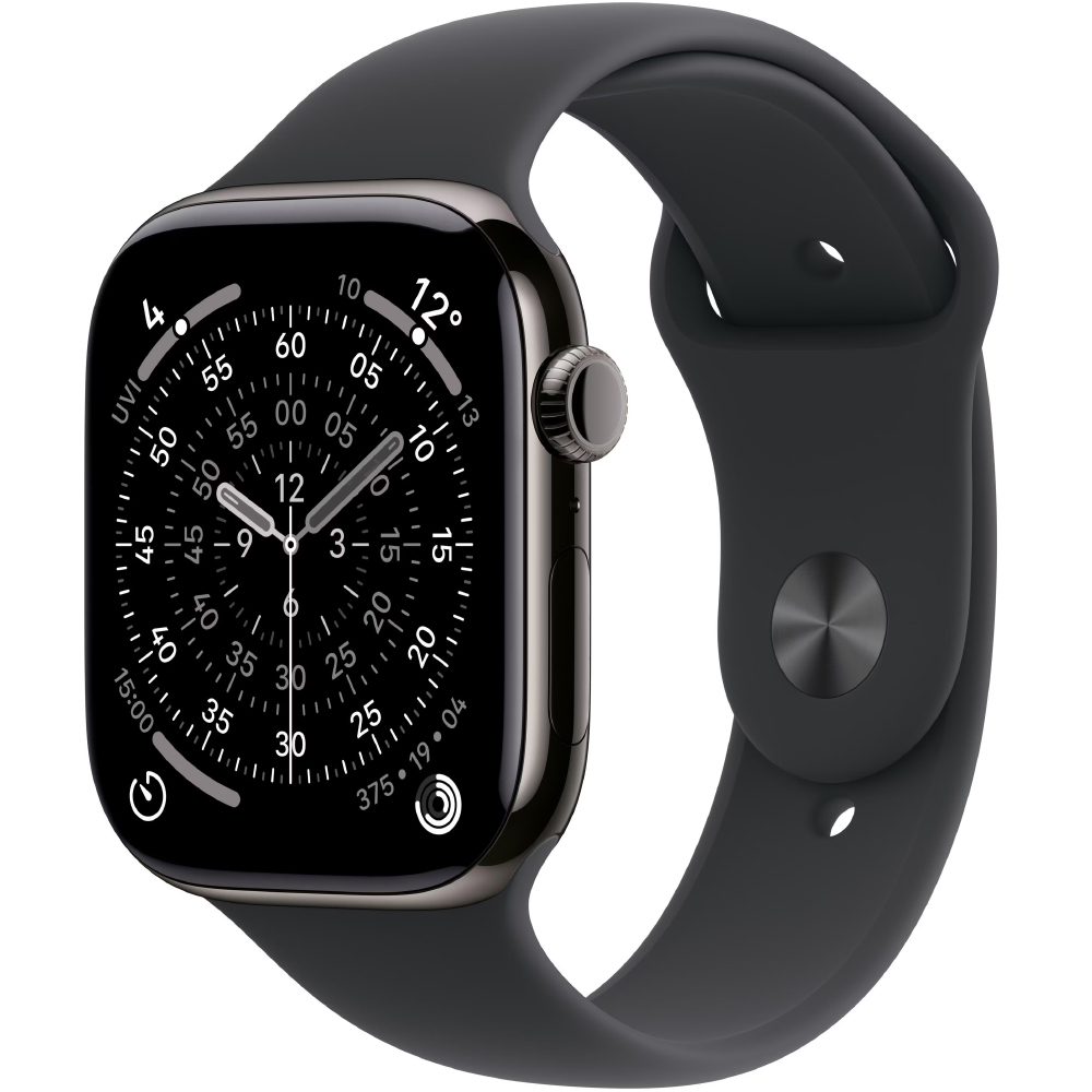 Apple Watch Series 11 5G (2025) Aluminum 46mm GPS eSIM NFC IP6X Aluminum Case Slate με Black Sport Band | Smartwatches - shopin.gr