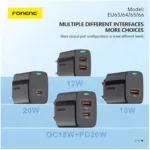 Φορτιστής Ταξιδίου Ταχείας Φόρτισης Foneng EU63 με Διπλή Έξοδο 2xUSB A 12W 2.4A Λευκό | Shopin.gr