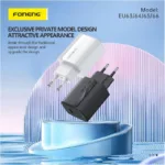 Φορτιστής Ταξιδίου Ταχείας Φόρτισης Foneng EU63 με Διπλή Έξοδο 2xUSB A 12W 2.4A Λευκό | Shopin.gr