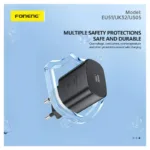 Φορτιστής Ταξιδίου Ταχείας Φόρτισης Foneng EU51 με Έξοδο USB C GaN 25W 3A Λευκό | Shopin.gr