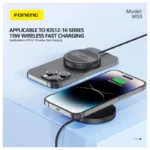 Ασύρματη Βάση Φόρτισης Μαγνητική Mini Foneng W03 15W με Stand & Καλώδιο 1m Μαύρο | Shopin.gr