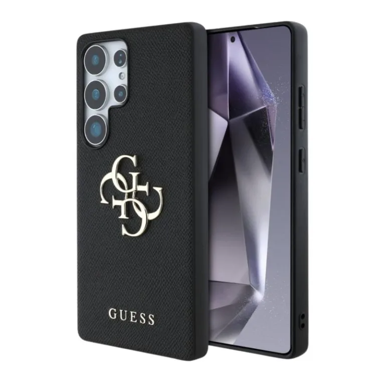 Θήκη PU Guess Samsung Galaxy S25 Ultra Hardcase Grained Big Logo 4G Μαύρο | Shopin.gr