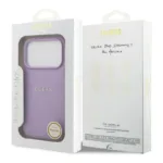 Θήκη PU Guess MagSafe Apple iPhone 17 Pro Max Grained Gold Ring Μωβ | Shopin.gr