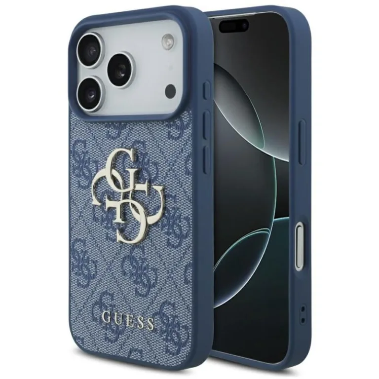 Θήκη PU Guess Apple iPhone 17 Pro Max Hardcase Big Logo 4G Μπλε | Shopin.gr