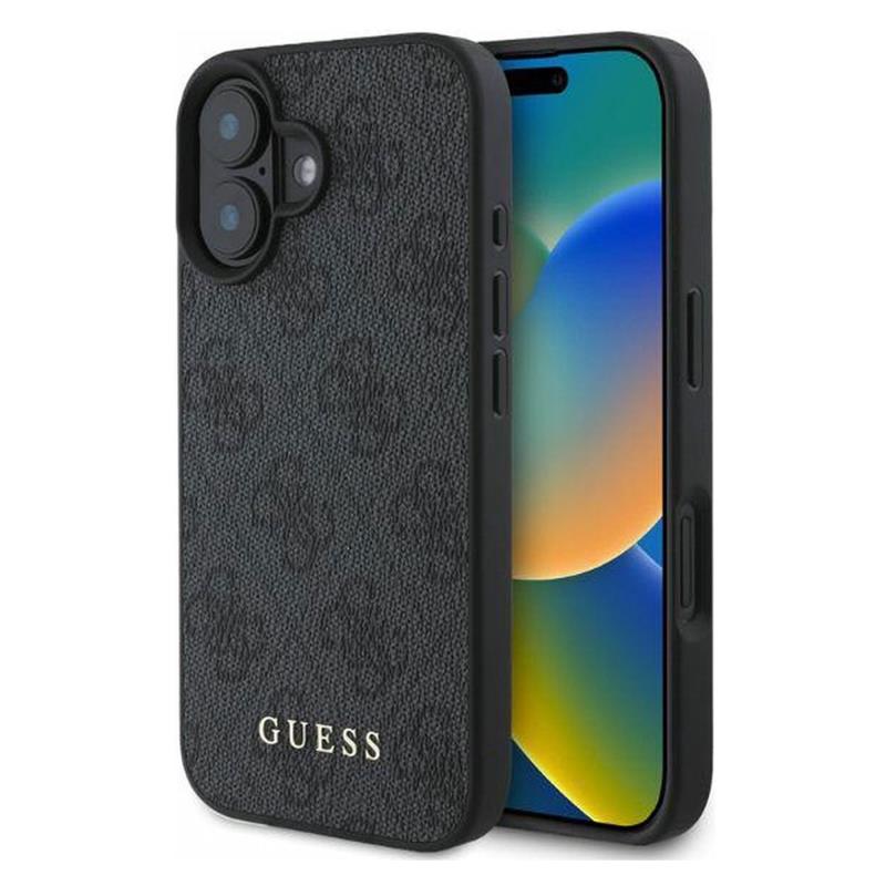 Θήκη PU Guess Apple iPhone 16 Hardcase Classic 4G Μαύρο | Shopin.gr