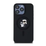 Θήκη Σιλικόνης Karl Lagerfeld Magsafe Apple iPhone 15 Pro Max Karl & Choupette Heads Μαύρο | Shopin.gr