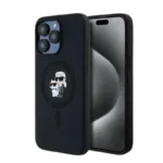 Θήκη Σιλικόνης Karl Lagerfeld Magsafe Apple iPhone 15 Pro Max Karl & Choupette Heads Μαύρο | Shopin.gr
