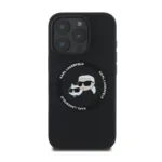 Θήκη Σιλικόνης Karl Lagerfeld Magsafe Apple iPhone 16 Pro Karl & Choupette Heads Μαύρο | Shopin.gr