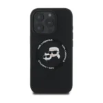 Θήκη Σιλικόνης Karl Lagerfeld Magsafe Apple iPhone 16 Pro Max Karl & Choupette Heads Μαύρο | Shopin.gr