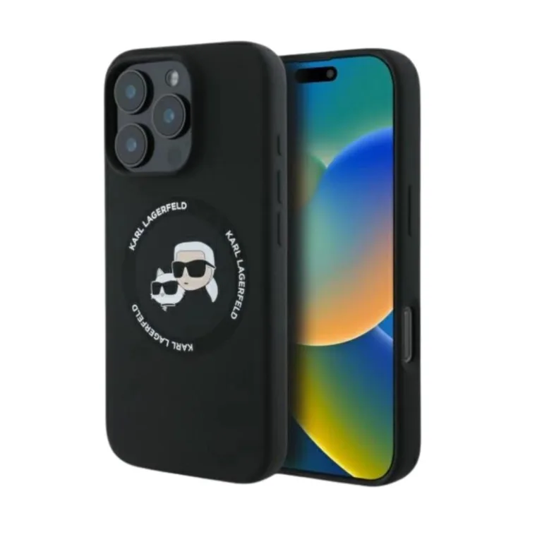 Θήκη Σιλικόνης Karl Lagerfeld Magsafe Apple iPhone 16 Pro Max Karl & Choupette Heads Μαύρο | Shopin.gr