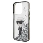 Θήκη TPU Karl Lagerfeld Apple iPhone 15 Pro Hardcase Liquid Glitter Ikonik Διάφανο | Shopin.gr
