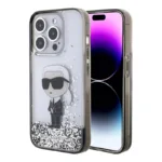 Θήκη TPU Karl Lagerfeld Apple iPhone 15 Pro Hardcase Liquid Glitter Ikonik Διάφανο | Shopin.gr