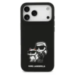 Θήκη Σιλικόνης Karl Lagerfeld Apple iPhone 17 Pro Max Sketch & Logo Karl & Choupette Μαύρο | Shopin.gr