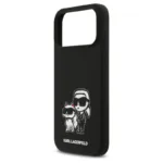Θήκη Σιλικόνης Karl Lagerfeld Apple iPhone 17 Pro Max Sketch & Logo Karl & Choupette Μαύρο | Shopin.gr
