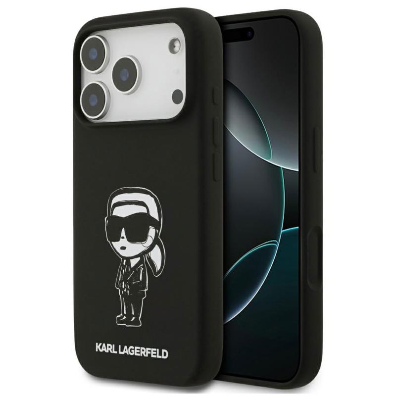 Θήκη Σιλικόνης Karl Lagerfeld Apple iPhone 17 Pro Max Sketch & Logo Karl Μαύρο | Shopin.gr