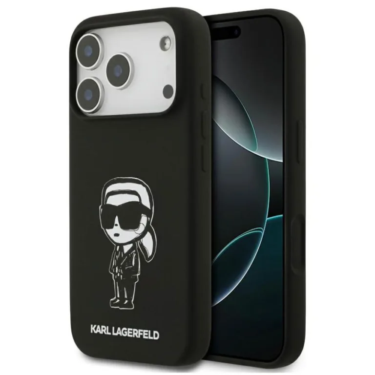 Θήκη Σιλικόνης Karl Lagerfeld Apple iPhone 17 Pro Max Sketch & Logo Karl Μαύρο | Shopin.gr