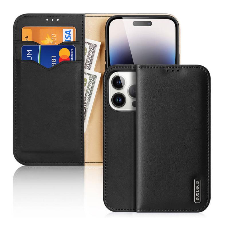 Θήκη Δερμάτινη Dux Ducis Hivo RFID Wallet Apple iPhone 15 Pro Max Μαύρο | Shopin.gr